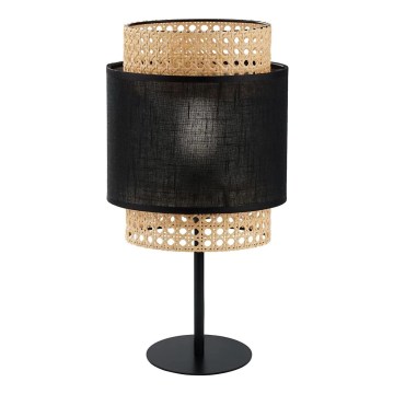 Tischlampe BOHO 1xE27/15W/230V schwarz/Rattan