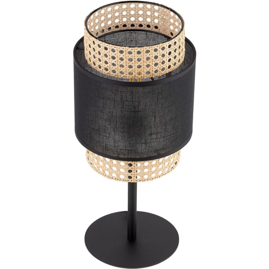 Tischlampe BOHO 1xE27/15W/230V schwarz/Rattan