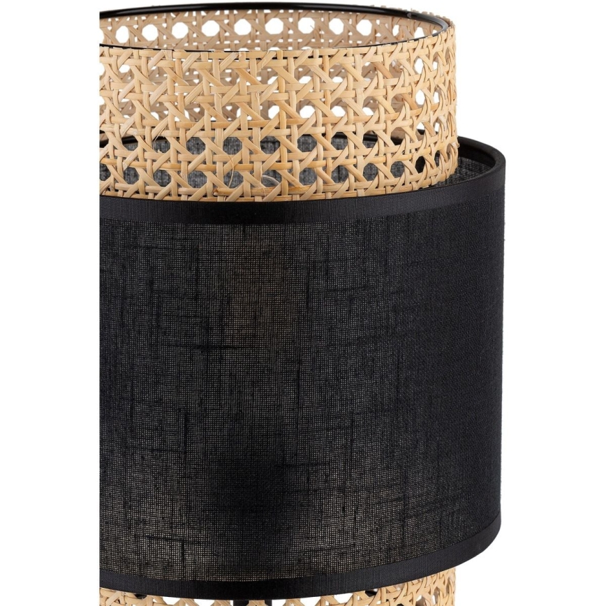 Tischlampe BOHO 1xE27/15W/230V schwarz/Rattan
