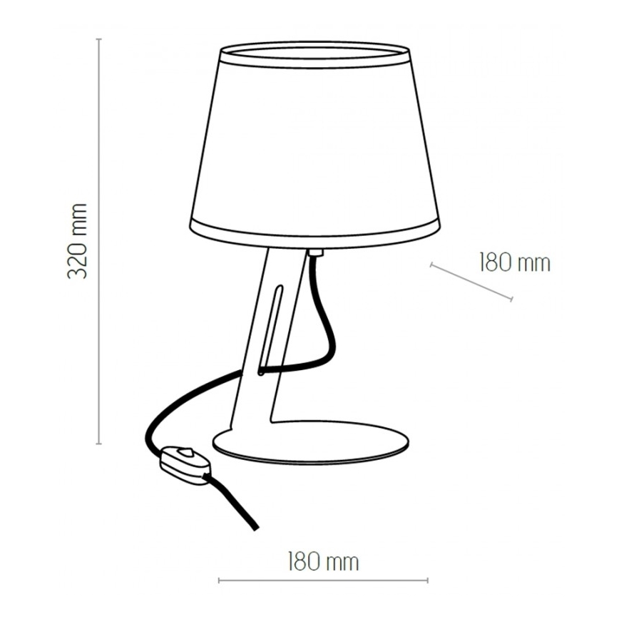 Tischlampe GRACIA 1xE27/60W/230V weiß