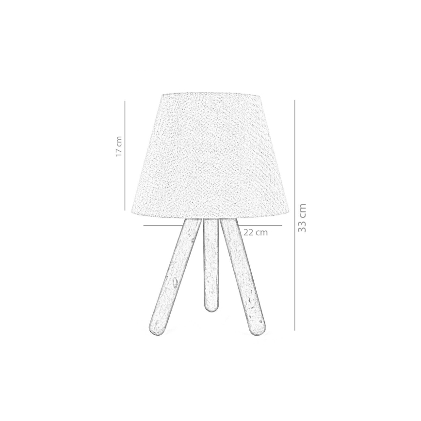 Tischlampe HOLZ 1xE27/60W/230V beige