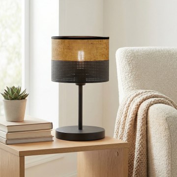 Tischlampe KARBON 1xE27/15W/230V schwarz/braun