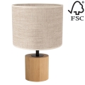 Tischlampe KRETA 1xE27/25W/230V Kiefer/beige – FSC-zertifiziert