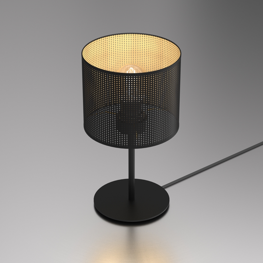 Tischlampe LOFT SHADE 1xE27/60W/230V Durchmesser 18 cm schwarz/golden