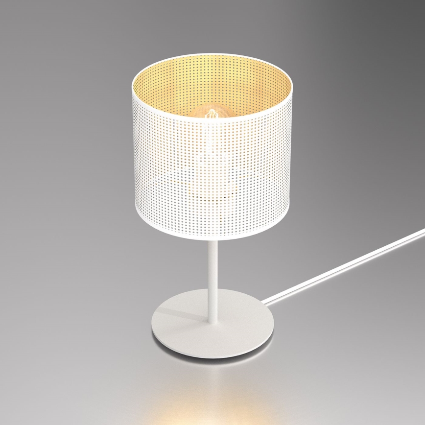 Tischlampe LOFT SHADE 1xE27/60W/230V Durchmesser 18 cm weiß/golden