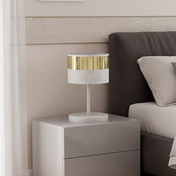 Tischlampe LUX 1xE27/15W/230V weiß/gold