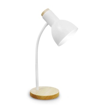 Tischlampe MARMA 1xE27/40W/230V weiß/Kautschukholz