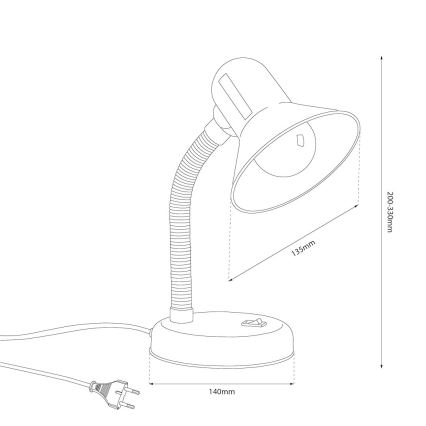 Tischlampe MENTOR 1xE27/15W/230V rot