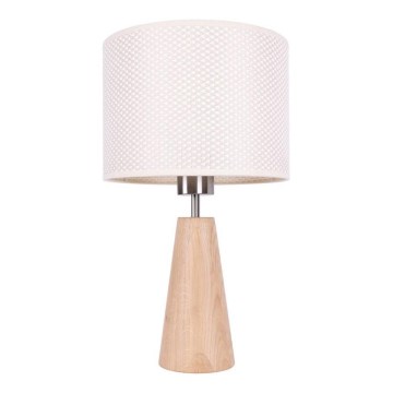 Tischlampe MERCEDES 1xE27/40W/230V Ø 43 cm cremefarben/Eiche