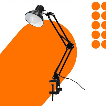 Tischlampe mit Klemme 1xE27/60W/230V schwarz