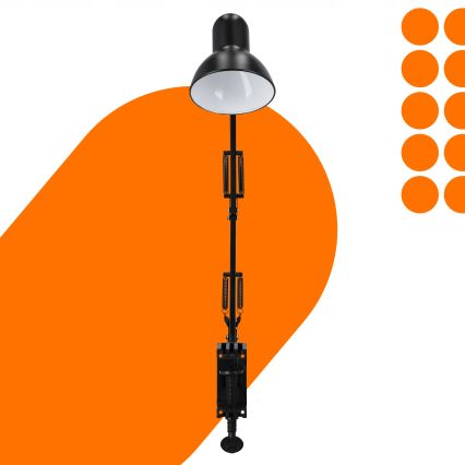 Tischlampe mit Klemme 1xE27/60W/230V schwarz