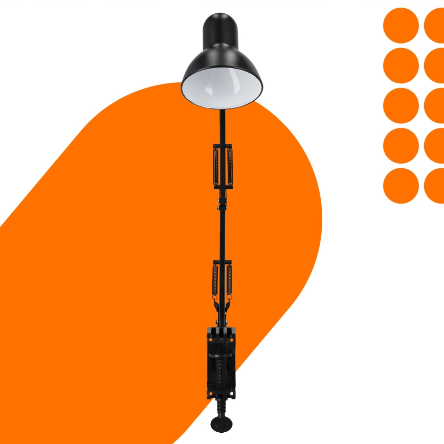 Tischlampe mit Klemme 1xE27/60W/230V schwarz