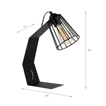 Tischlampe NANDO 1xE27/15W/230V schwarz