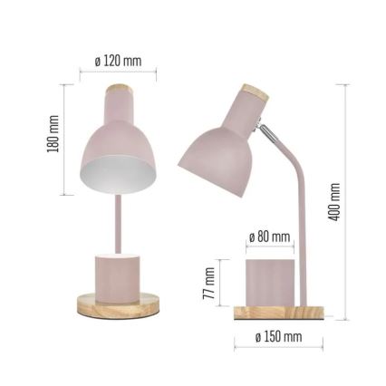 Tischlampe POPPY 1xE27/25W/230V rosa