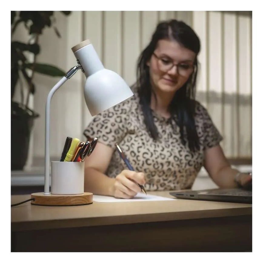 Tischlampe POPPY 1xE27/25W/230V weiß