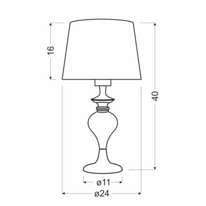 Tischlampe PRIMA GOLD 1xE27/60W/230V schwarz/golden