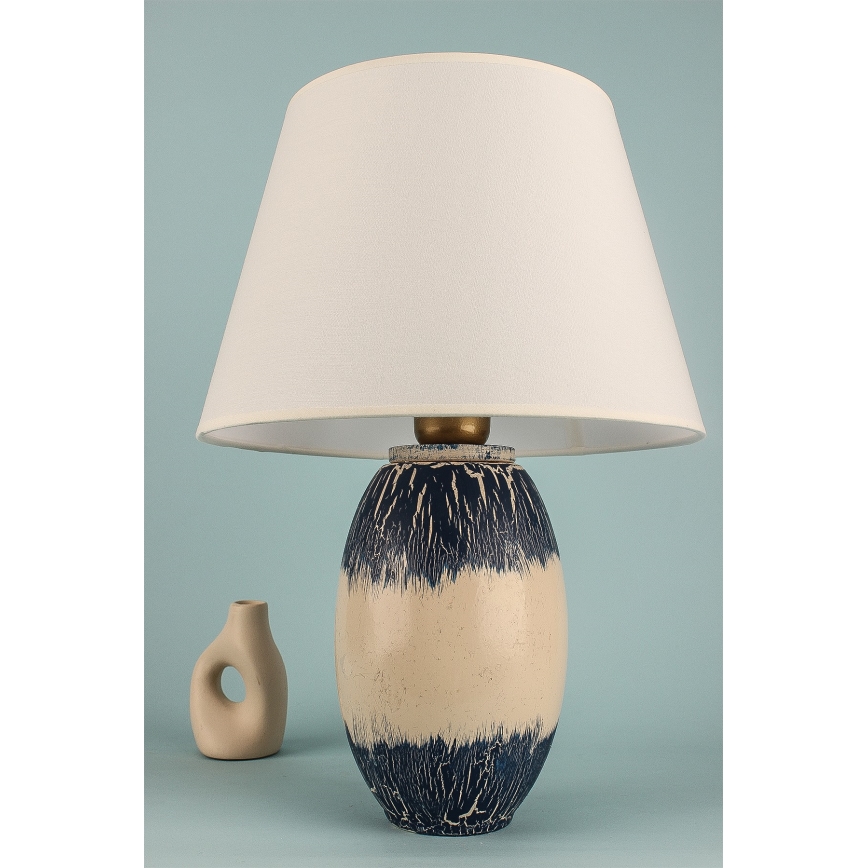 Tischlampe RAMZES 1xE27/40W/230V beige/blau