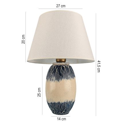 Tischlampe RAMZES 1xE27/40W/230V beige/blau