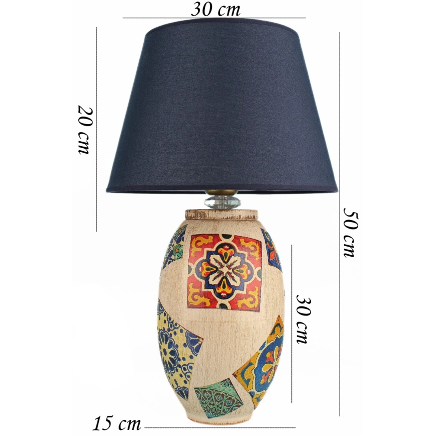 Tischlampe RAMZES 1xE27/40W/230V blau/beige