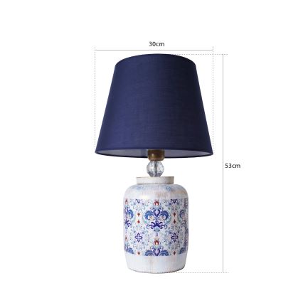 Tischlampe RAMZES 1xE27/40W/230V blau/weiß