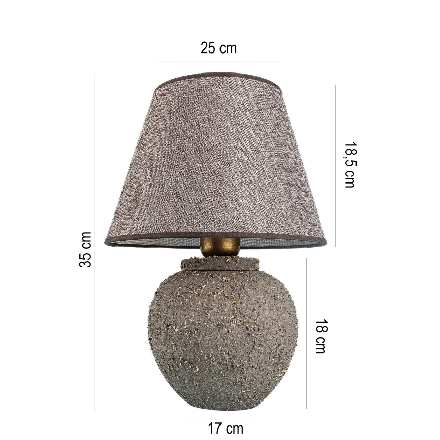 Tischlampe RAMZES 1xE27/40W/230V braun
