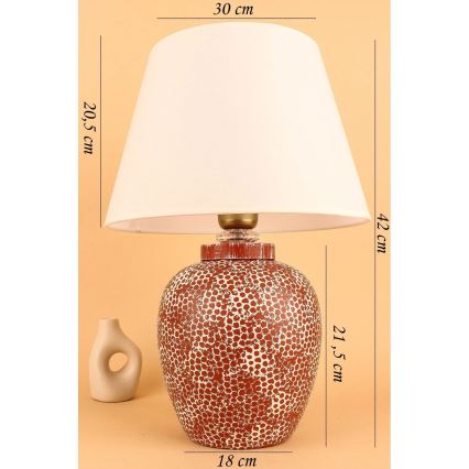 Tischlampe RAMZES 1xE27/40W/230V creme/rot