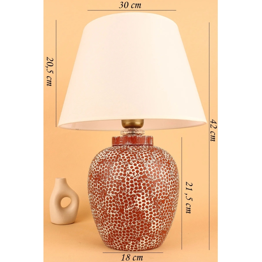 Tischlampe RAMZES 1xE27/40W/230V creme/rot