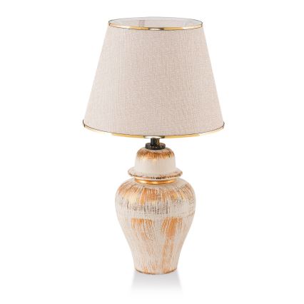 Tischlampe RAMZES 1xE27/40W/230V cremefarben/goldfarben