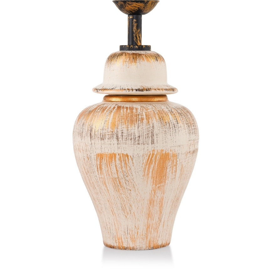 Tischlampe RAMZES 1xE27/40W/230V cremefarben/goldfarben