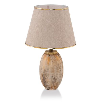 Tischlampe RAMZES 1xE27/40W/230V cremefarben/goldfarben