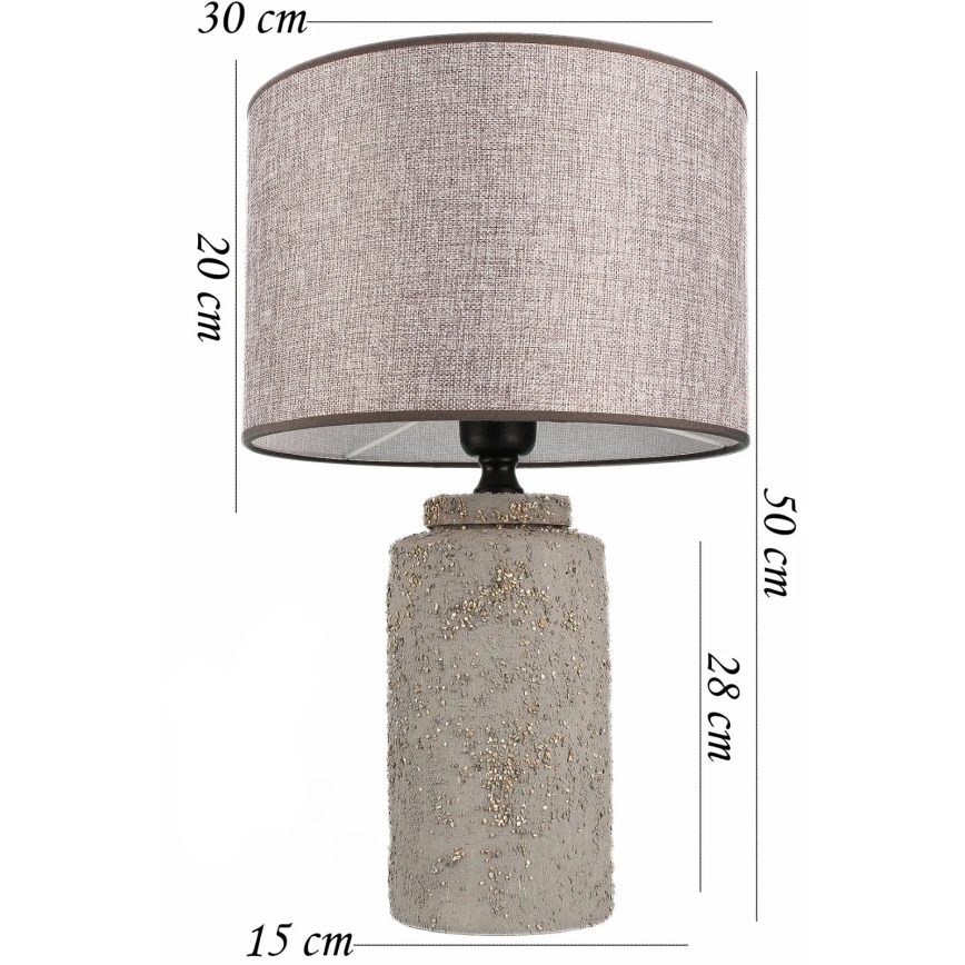 Tischlampe RAMZES 1xE27/40W/230V grau