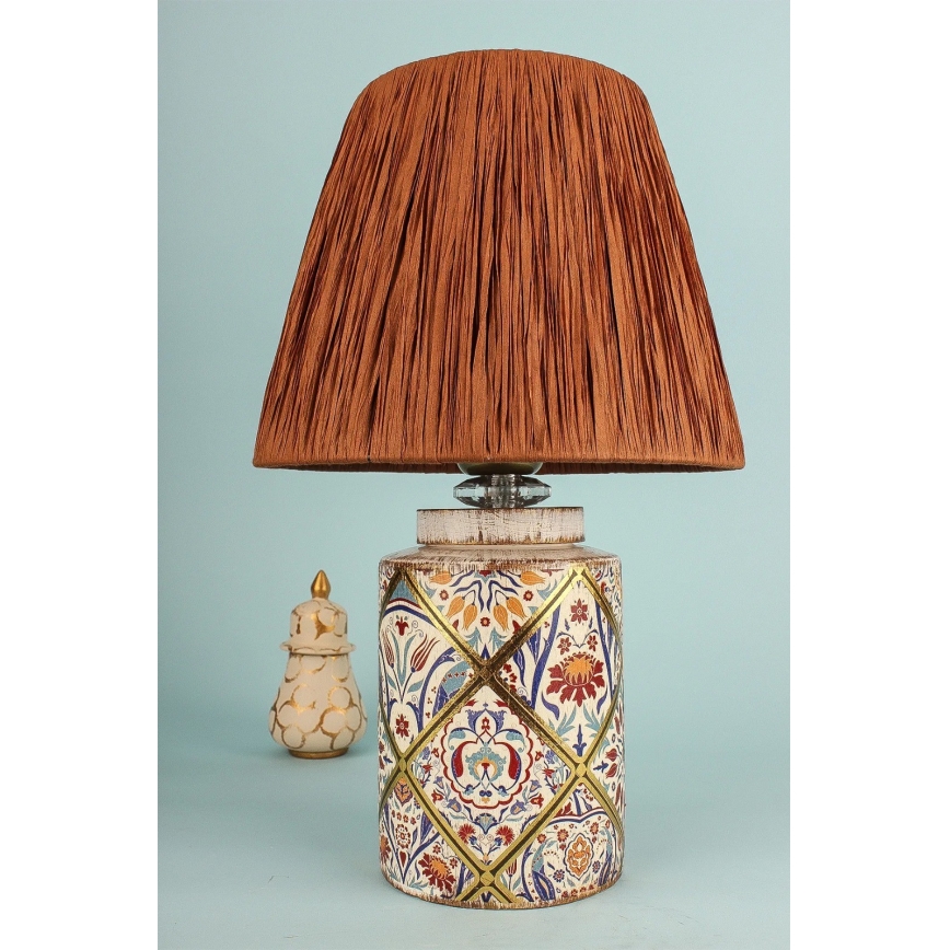 Tischlampe RAMZES 1xE27/40W/230V Raffia