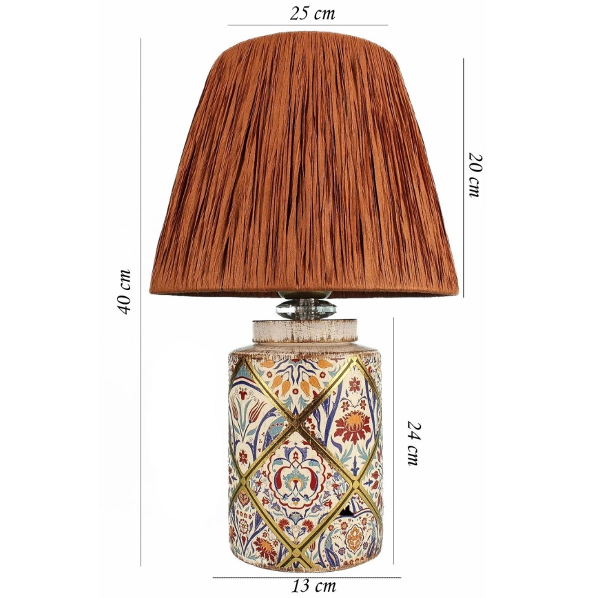 Tischlampe RAMZES 1xE27/40W/230V Raffia