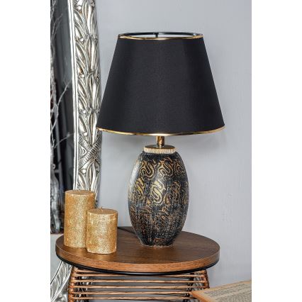 Tischlampe RAMZES 1xE27/40W/230V schwarz/gold