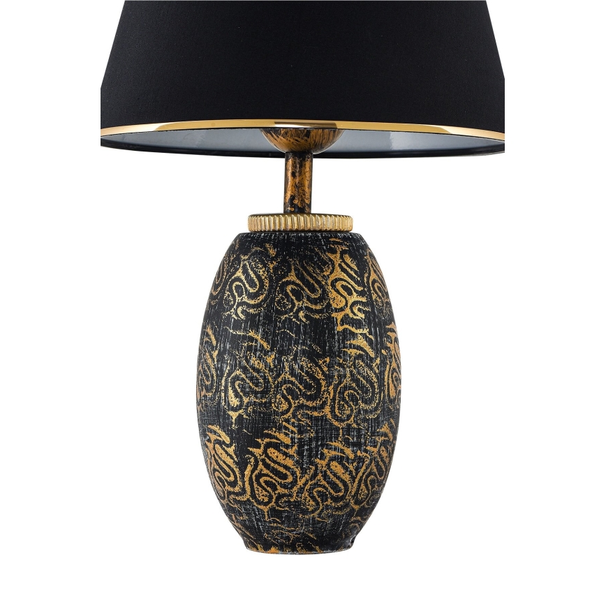 Tischlampe RAMZES 1xE27/40W/230V schwarz/gold