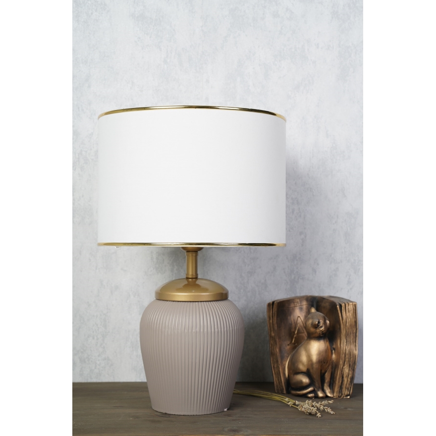 Tischlampe RAMZES 1xE27/40W/230V weiß/beige