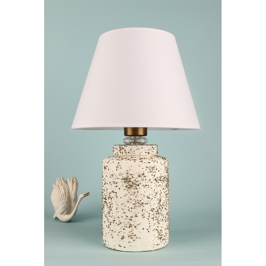 Tischlampe RAMZES 1xE27/40W/230V weiß/beige