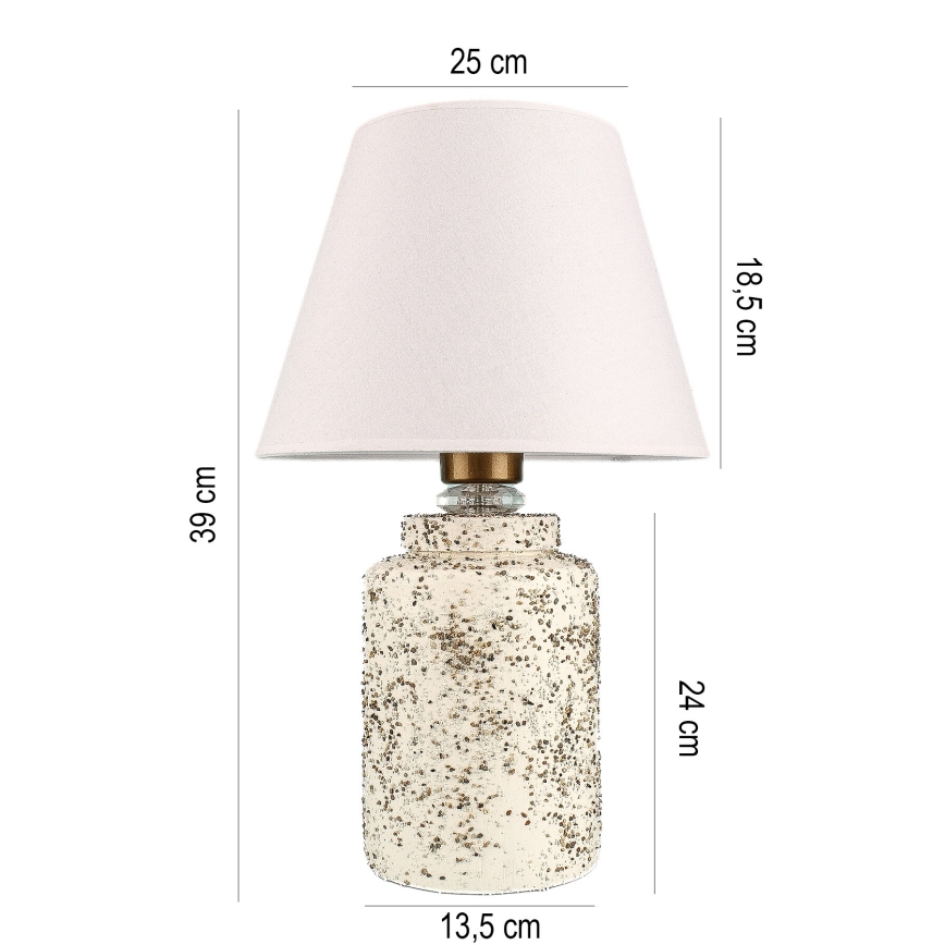 Tischlampe RAMZES 1xE27/40W/230V weiß/beige