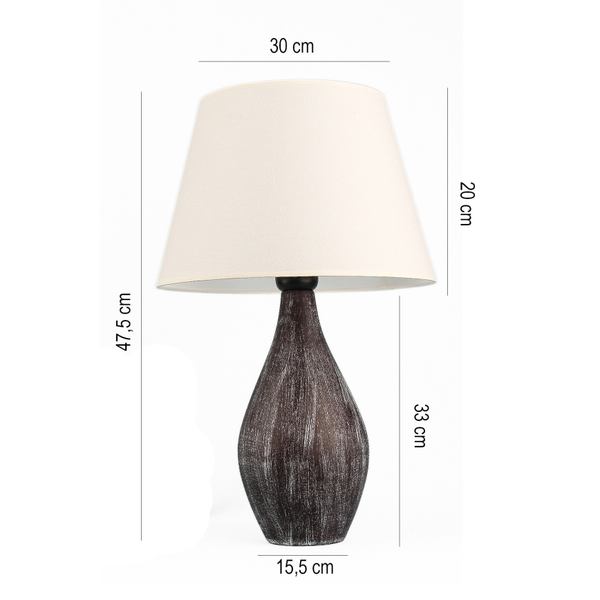 Tischlampe RAMZES 1xE27/40W/230V weiß/braun