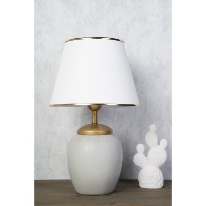 Tischlampe RAMZES 1xE27/40W/230V weiß/grau