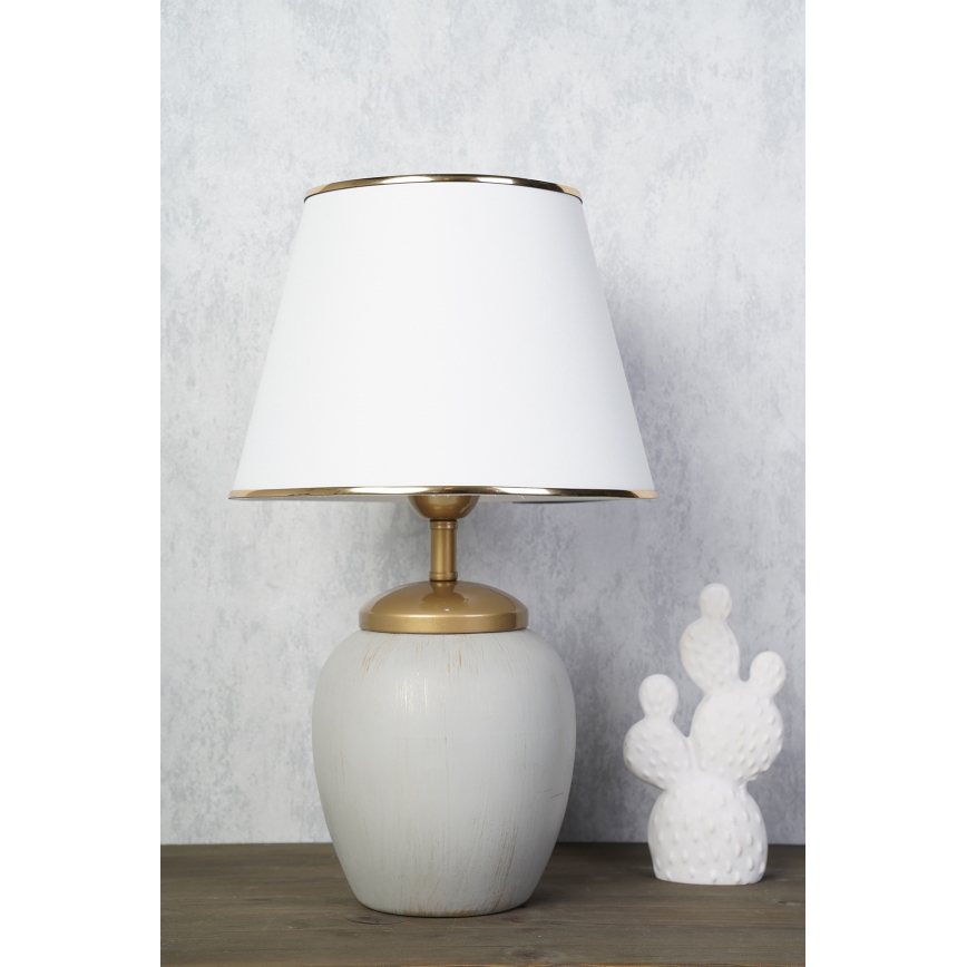 Tischlampe RAMZES 1xE27/40W/230V weiß/grau