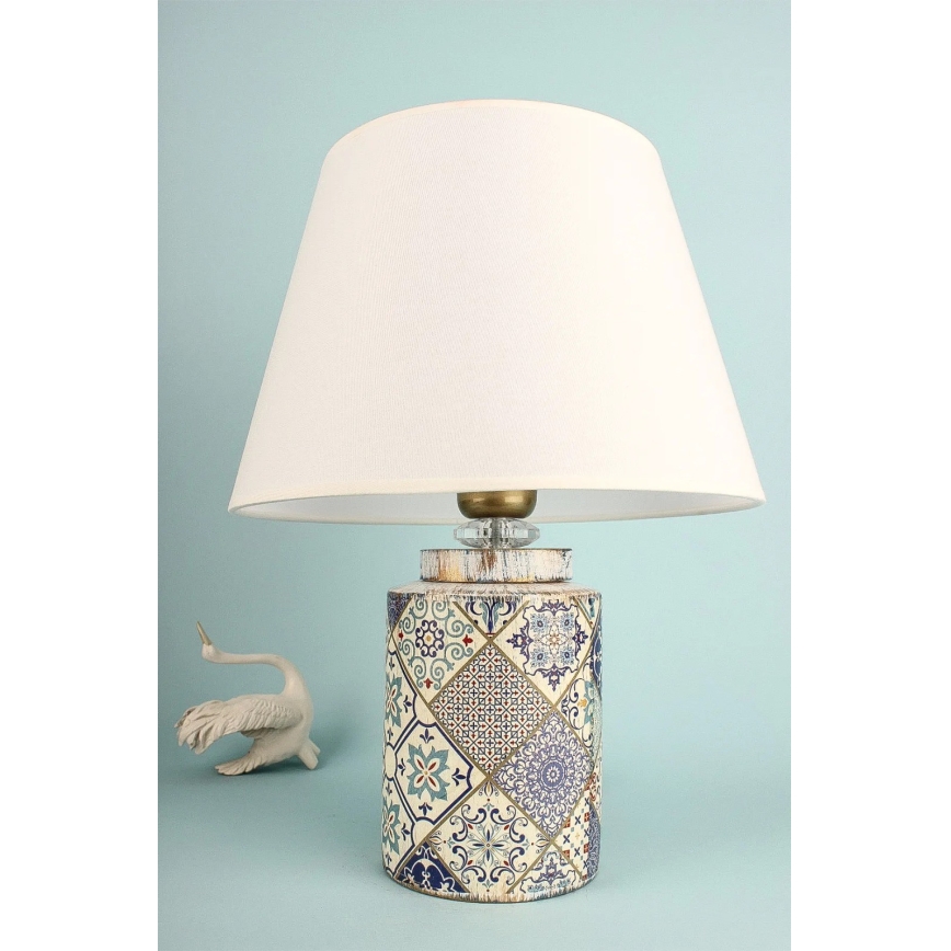 Tischlampe RAMZES 1xE27/40W/230V weiß/grau