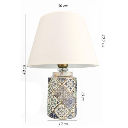 Tischlampe RAMZES 1xE27/40W/230V weiß/grau
