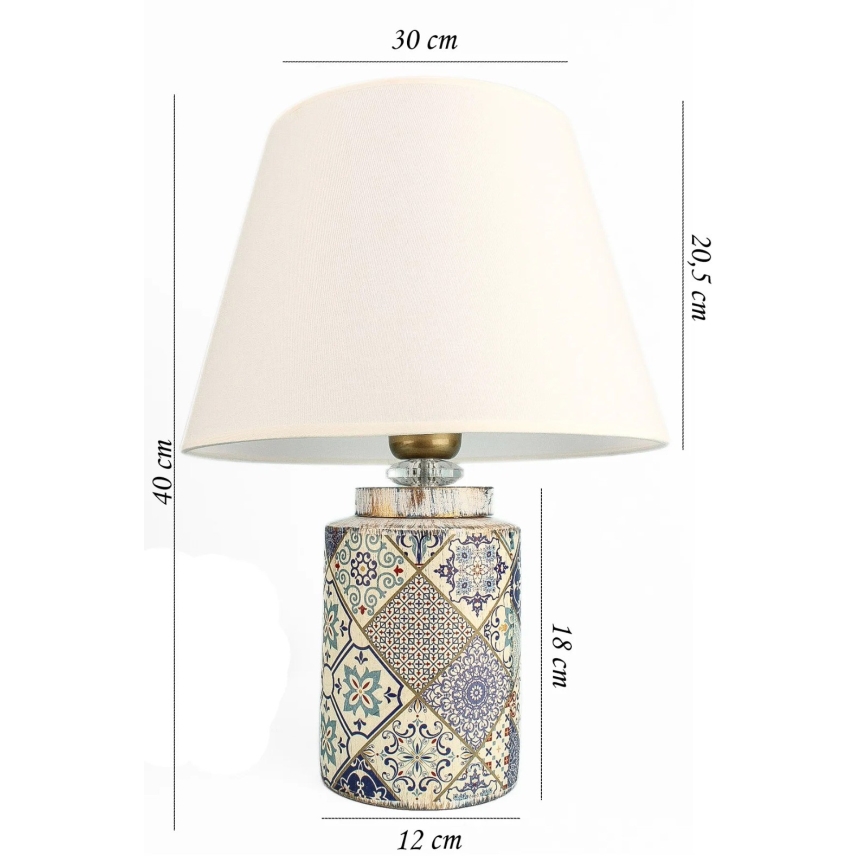 Tischlampe RAMZES 1xE27/40W/230V weiß/grau