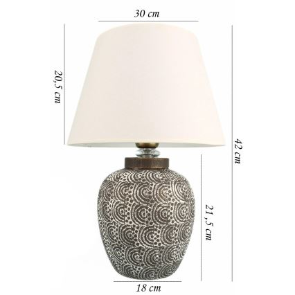 Tischlampe RAMZES 1xE27/40W/230V weiß/grau