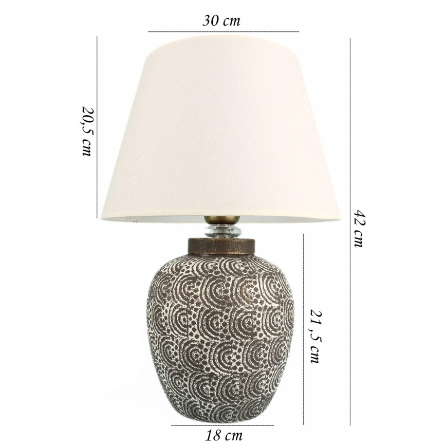 Tischlampe RAMZES 1xE27/40W/230V weiß/grau