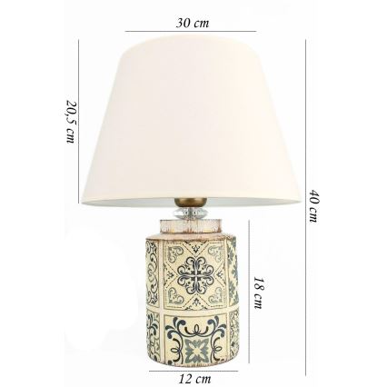 Tischlampe RAMZES 1xE27/40W/230V weiß