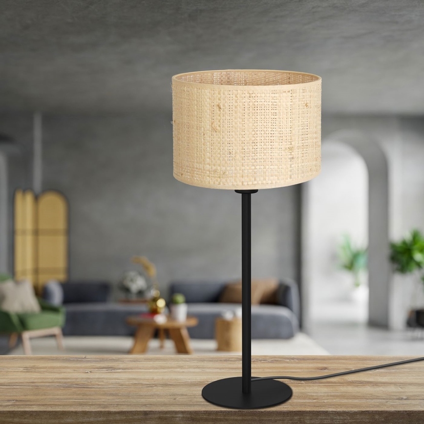 Tischlampe RATTAN 1xE27/60W/230V Durchmesser 25 cm Rattan