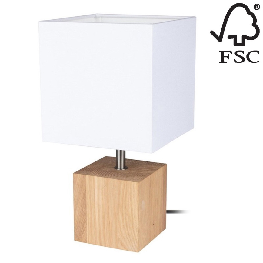 Tischlampe TRONGO SQUARE 1xE27/25W/230V – FSC-zertifiziert