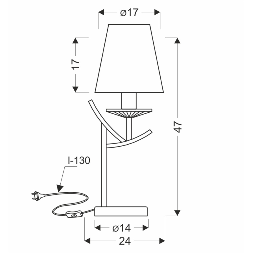 Tischlampe VITORIA 1xE14/40W/230V gelb/Messing